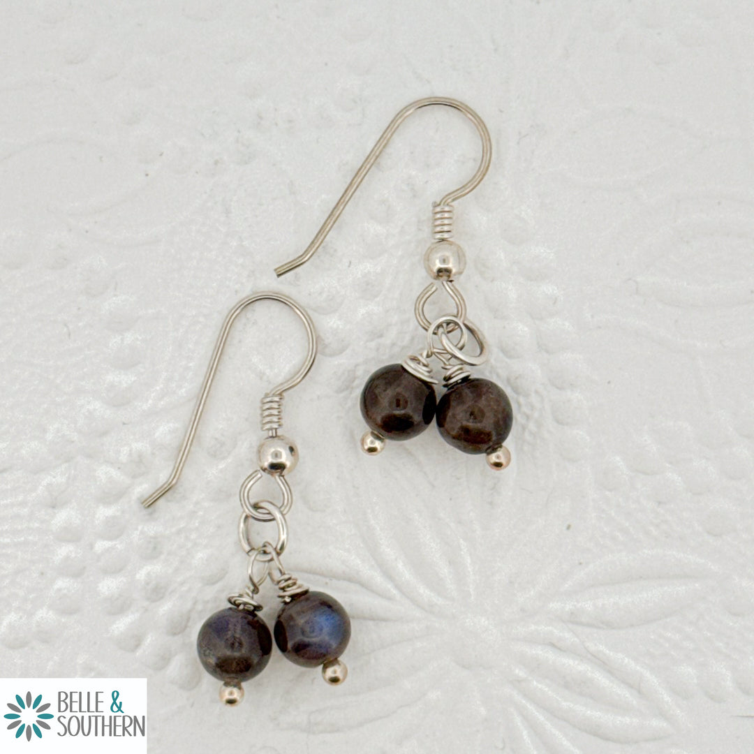 Rock Me A Stone Earrings-Chocolate Labradorite | Belle & Southern
