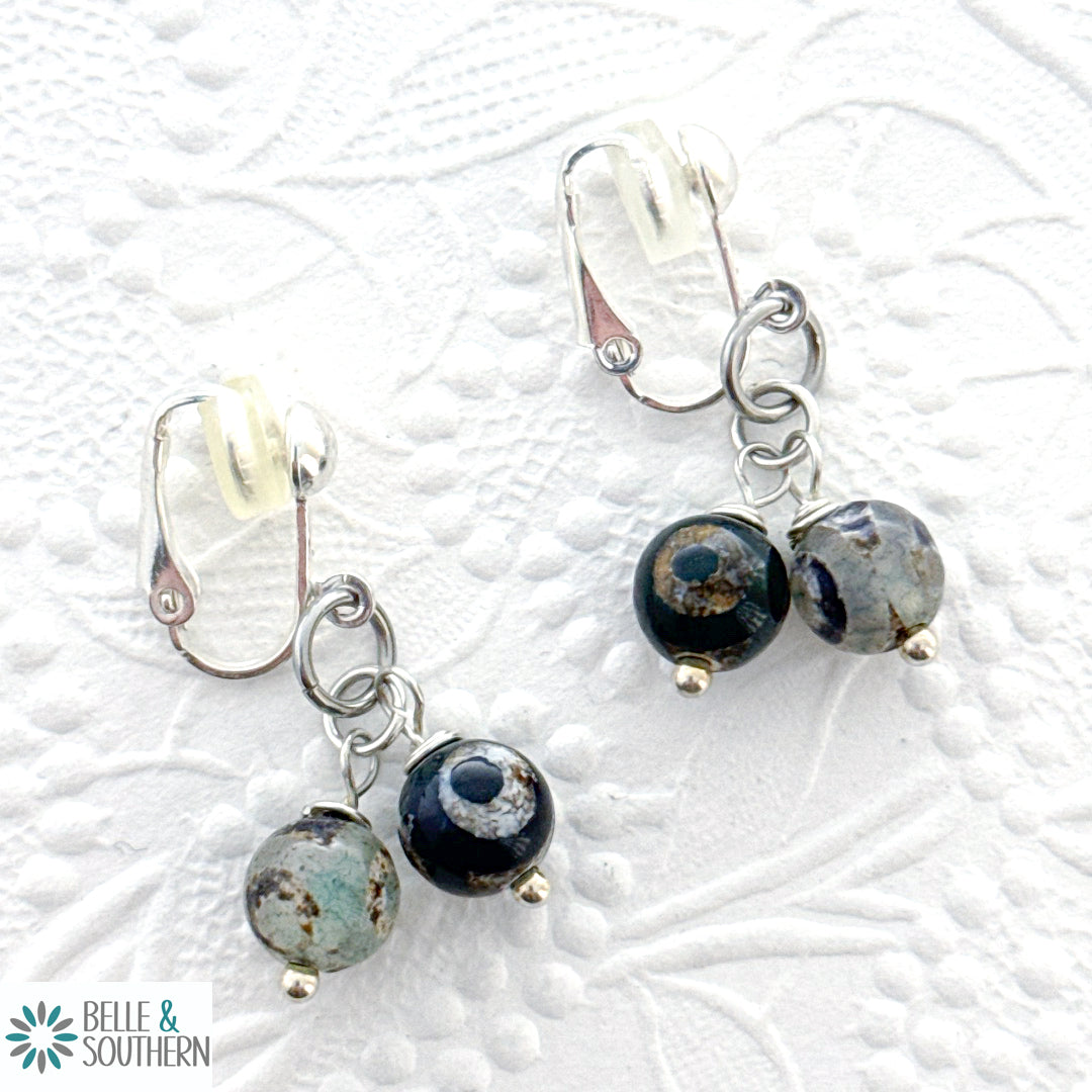 Clip On Me Tibetan Agate Agate Drop Earrings | Belle & Southern