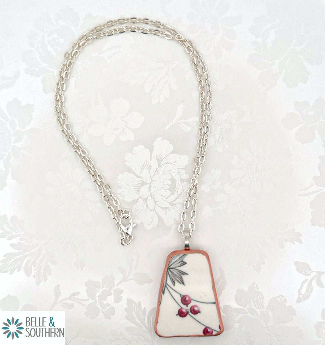 Upcycled Broken Plate Silver Necklace | Belle & Southern