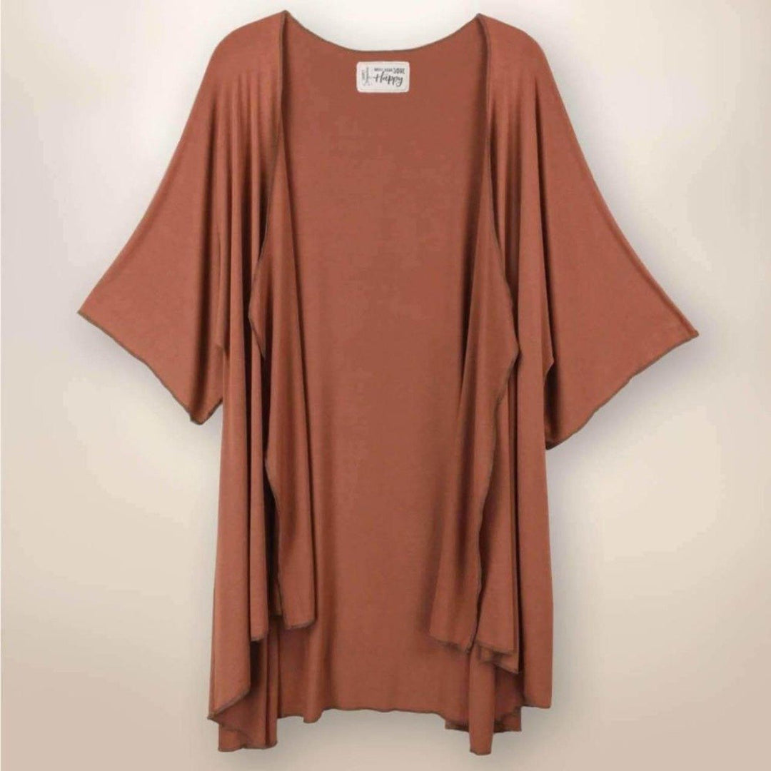 Rust Colored Sleeved Women's Kimono Cardigan | Belle & Southern