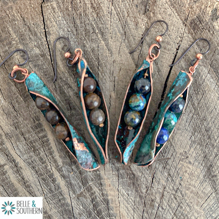 Three Beads in a Moss Earrings 
Assortment 
