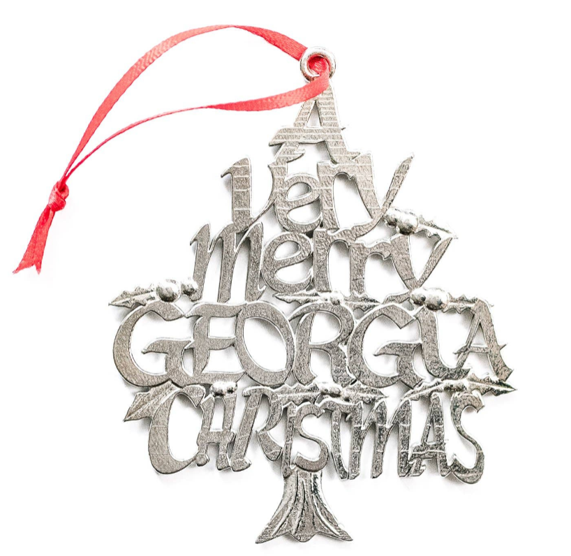 Pewter A Very Merry Georgia Christmas Ornament