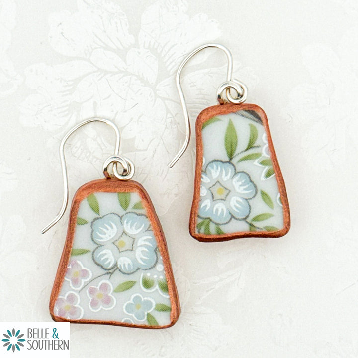 Upcycled Broken Plate Earrings | Belle & Southern