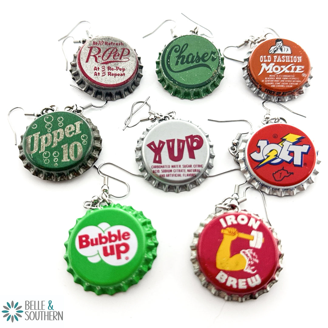 Vintage Bottle Cap Earrings | Belle & Southern