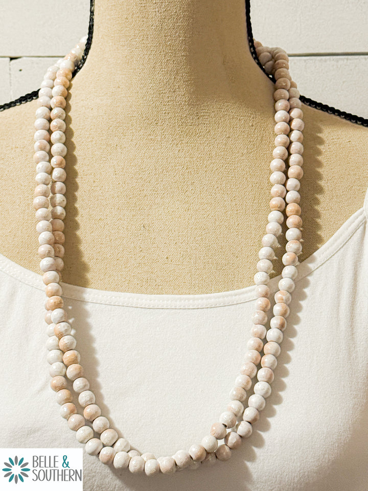 Cream Teakwood Necklace