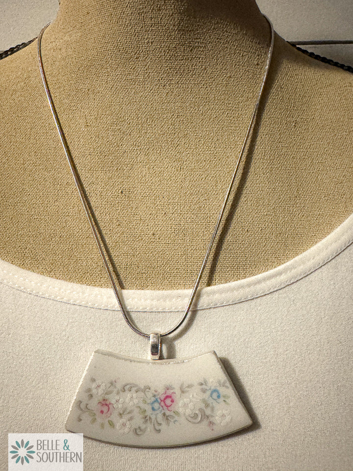 Crescent Garden Fragment Necklace on mannequin
