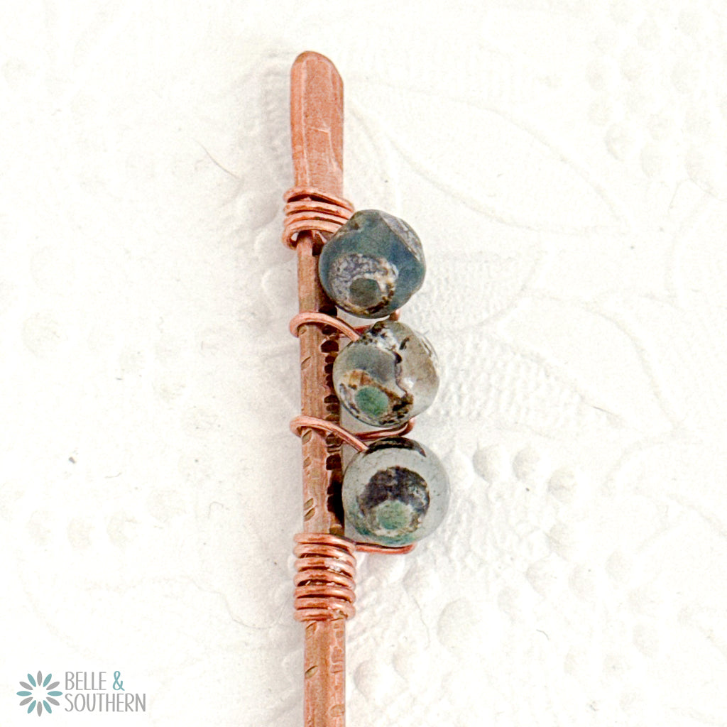 DZI Agate Copper Hair Stick – Flair for the Hair
