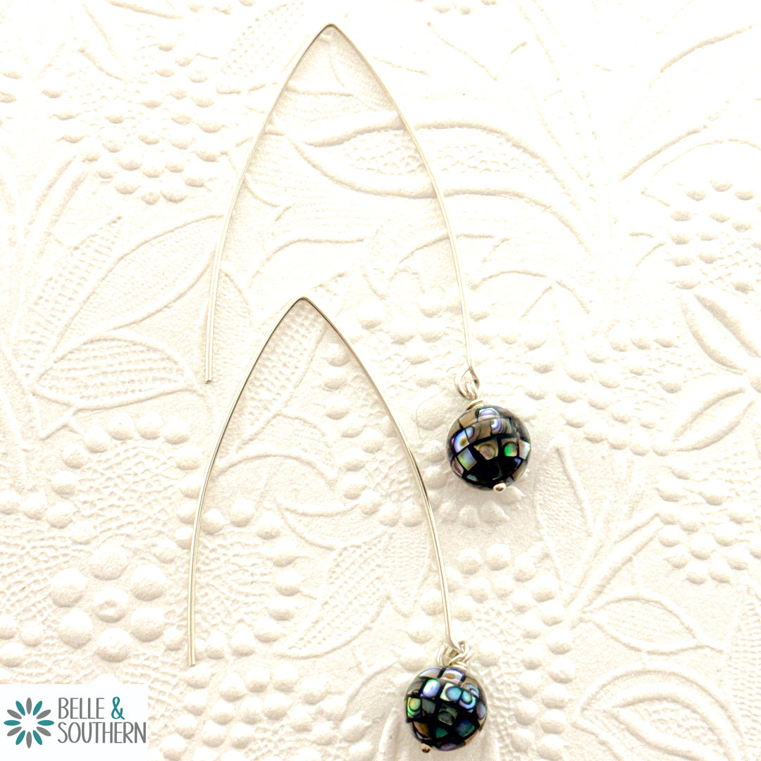 Don’t Disco Abalone Threader Earrings | Belle & Southern