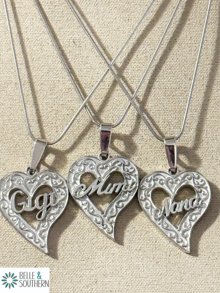 Assortment of Grandmother Nickname Necklaces
