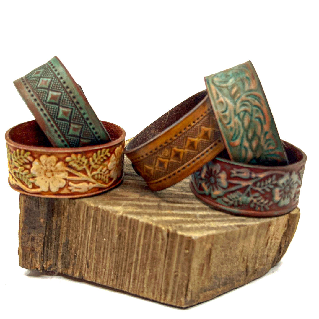 Hand Tooled Leather Bracelet Assorted Patterns