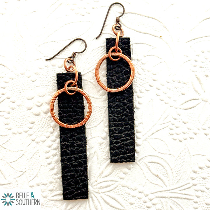 Hooped on Leather Earrings | Belle & Southern