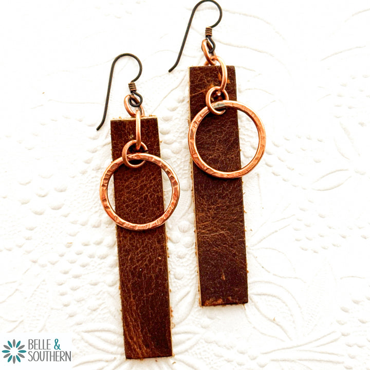 Hooped on Leather Earrings | Belle & Southern