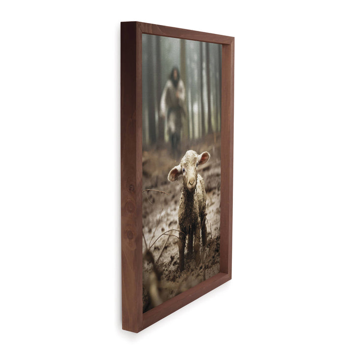 Jesus Running After Lost Lamb Framed Print | Belle & Southern