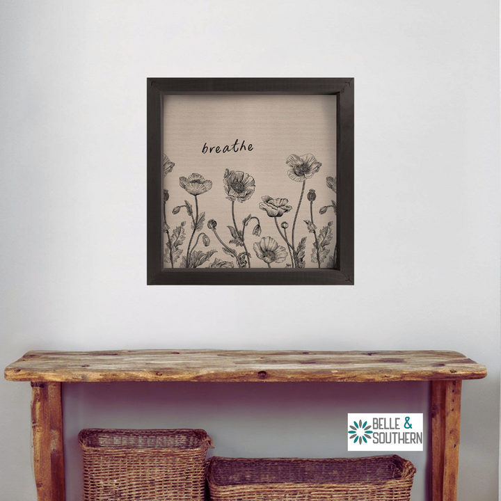 Breathe Framed Linen Print