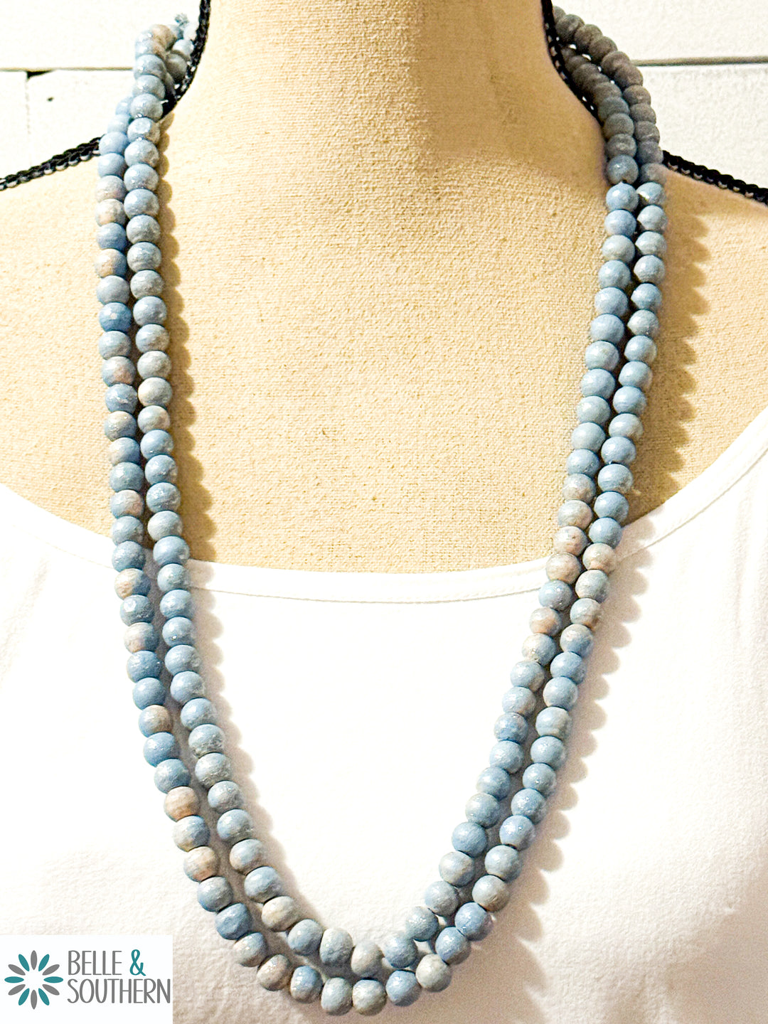 Light Blue Teakwood Necklace