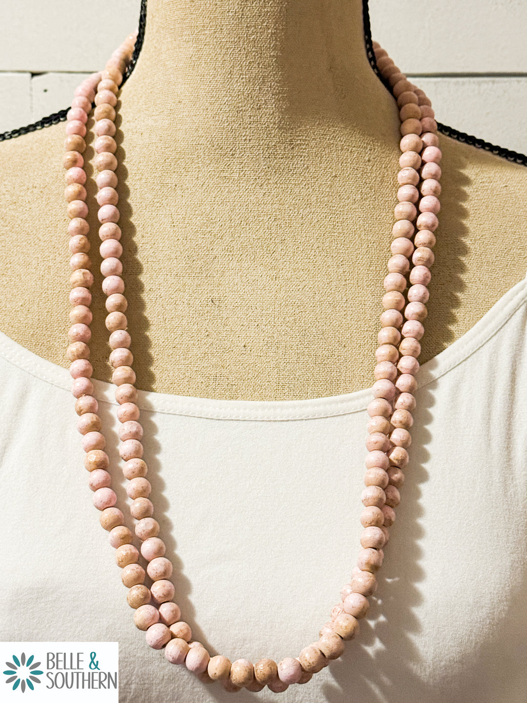 Light Pink Teakwood Necklace