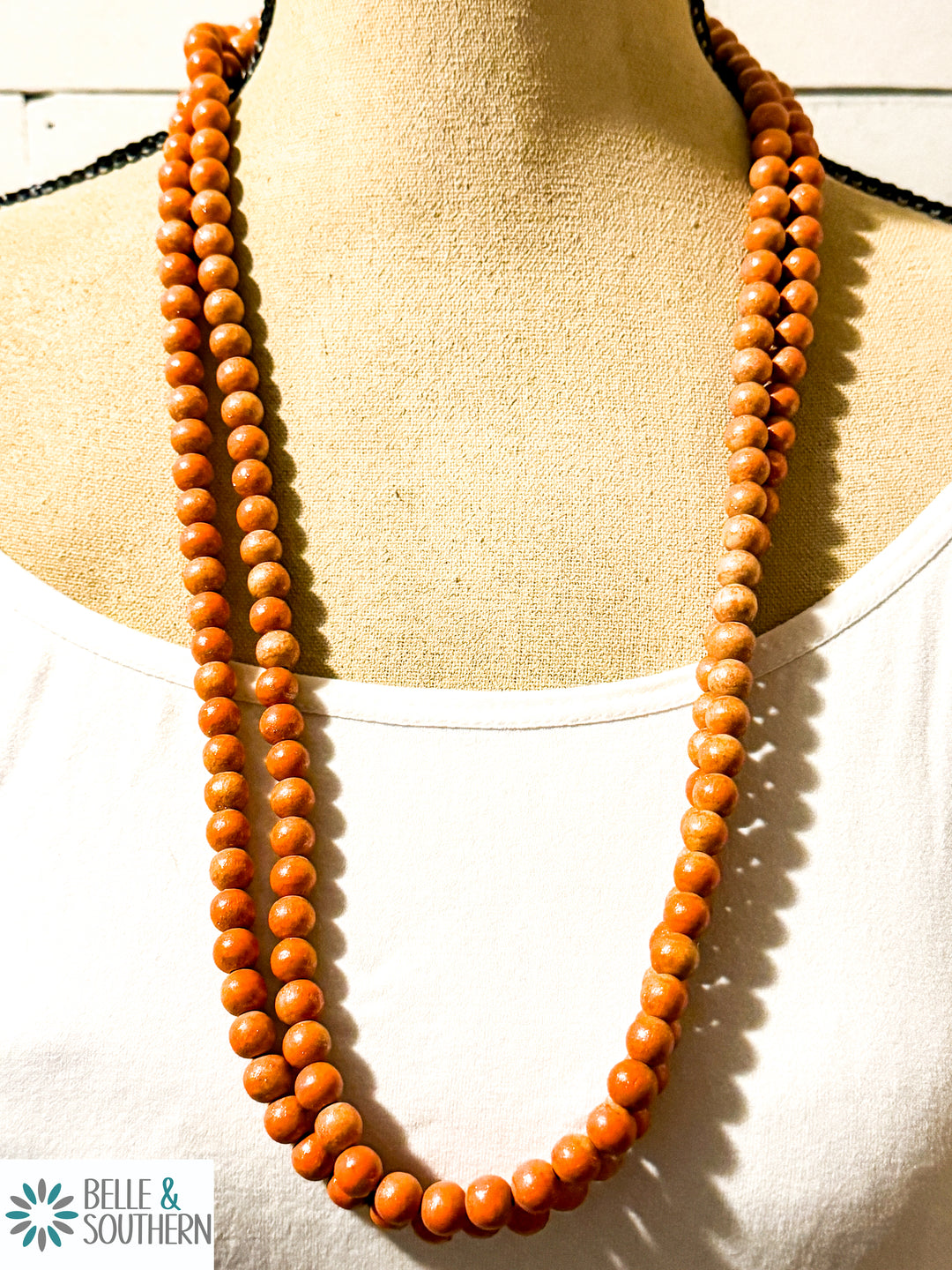 Orange Teakwood Necklace