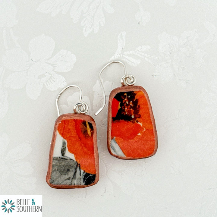 Upcycled Broken Plate Earrings | Belle & Southern