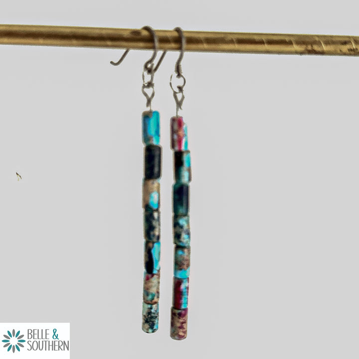 Over the Barrel Earrings-Sea Sediment Jasper | Belle & Southern