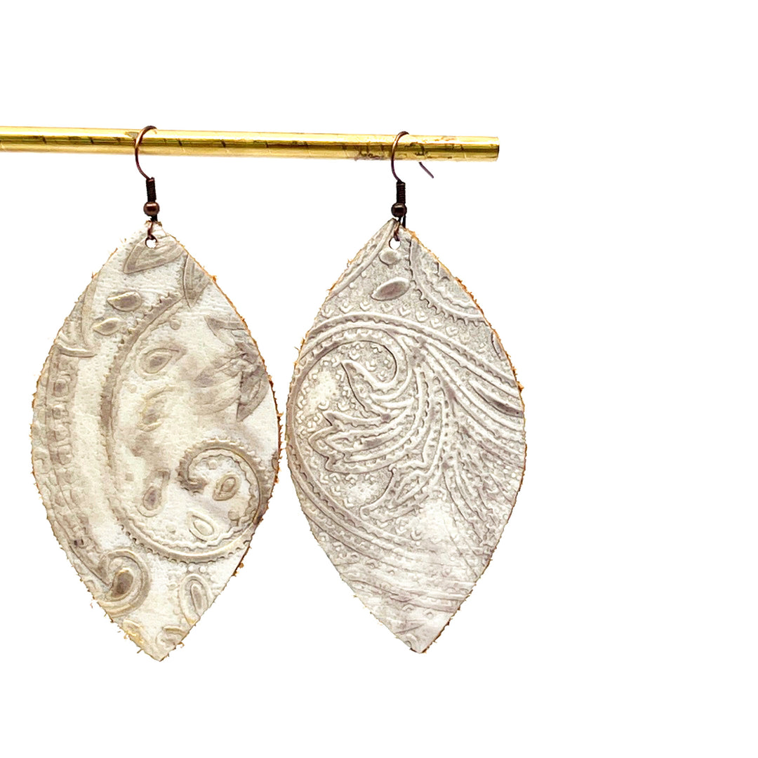 Paisley Leather Earrings 