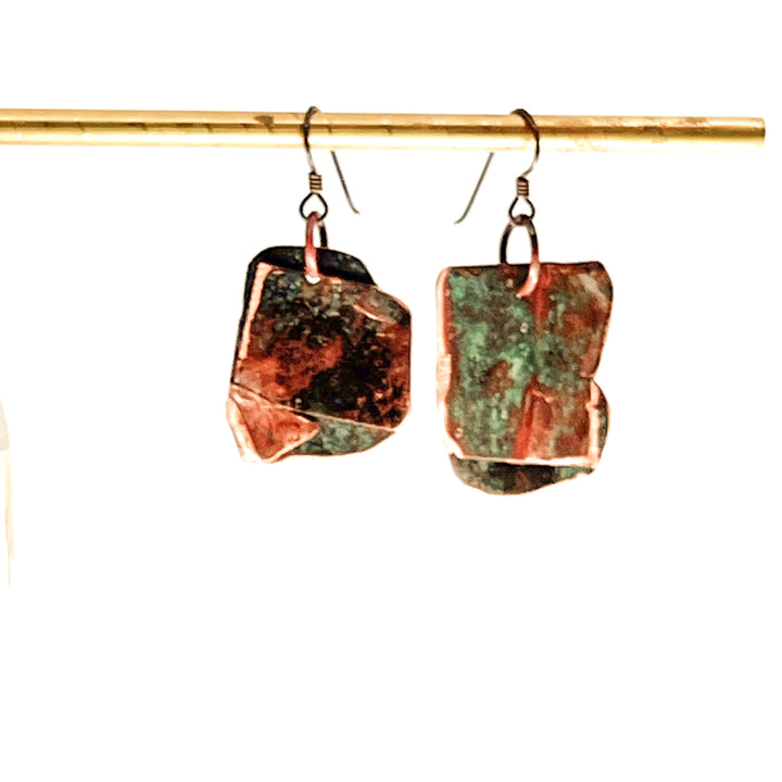 Up Shore Patina Copper Earrings