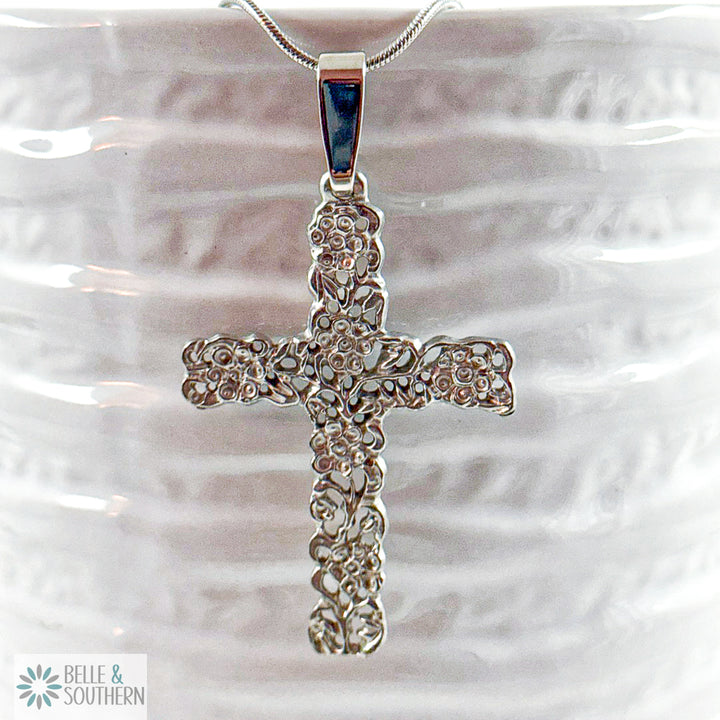 Firm Foundation – Handcrafted Pewter Cross Pendant Necklace