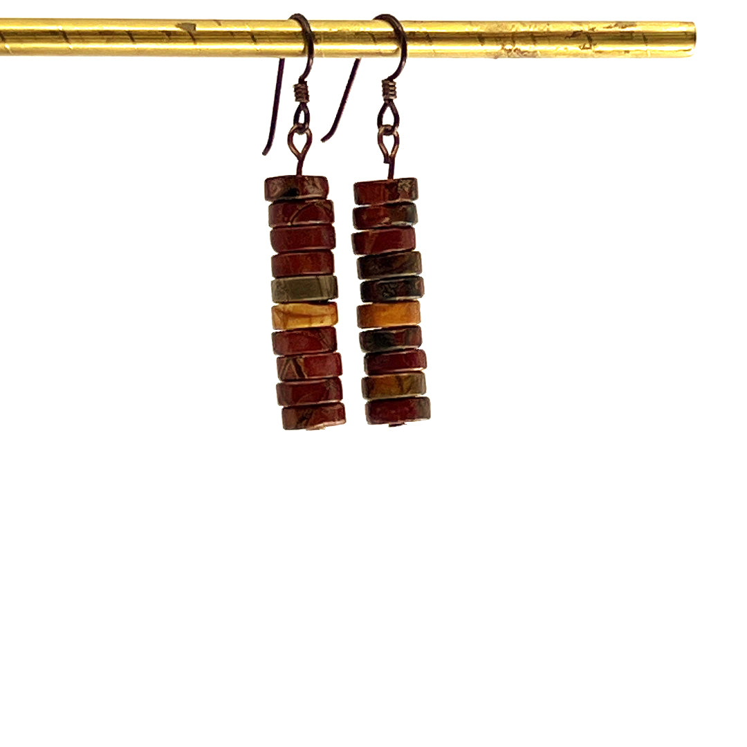 Red Creek Jasper Heishi beaded earrings