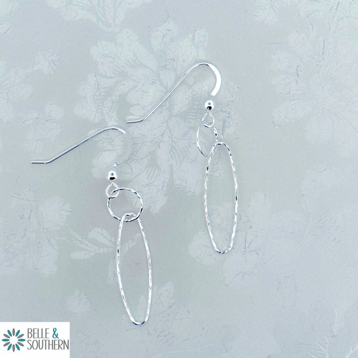 Diamond Cut Sterling Silver Drop Earrings