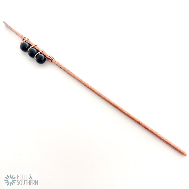 Sparkling Green Goldstone Copper Hair Stick – Flair for the Hair