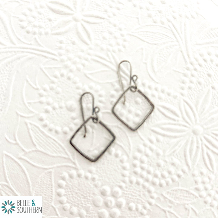 Square Sterling Silver Drop Earrings | Belle & Southern