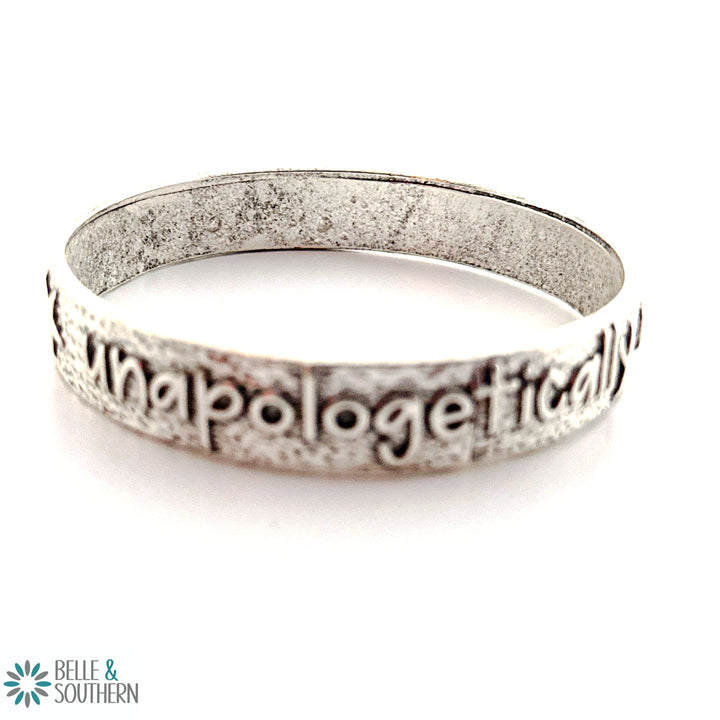 Burnished Silver Tone Bangle with Sayings | Belle & Southern