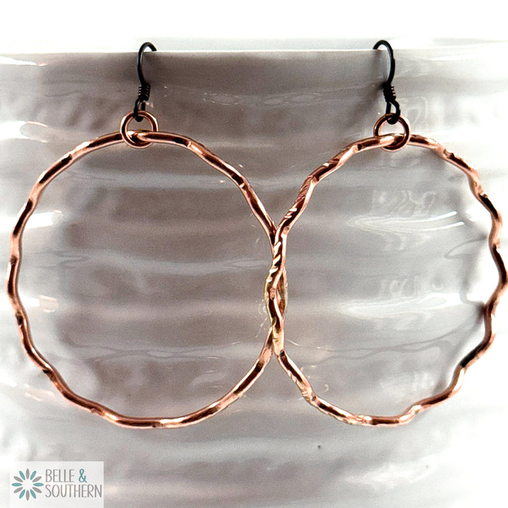 Oversized Chic Copper Hoops