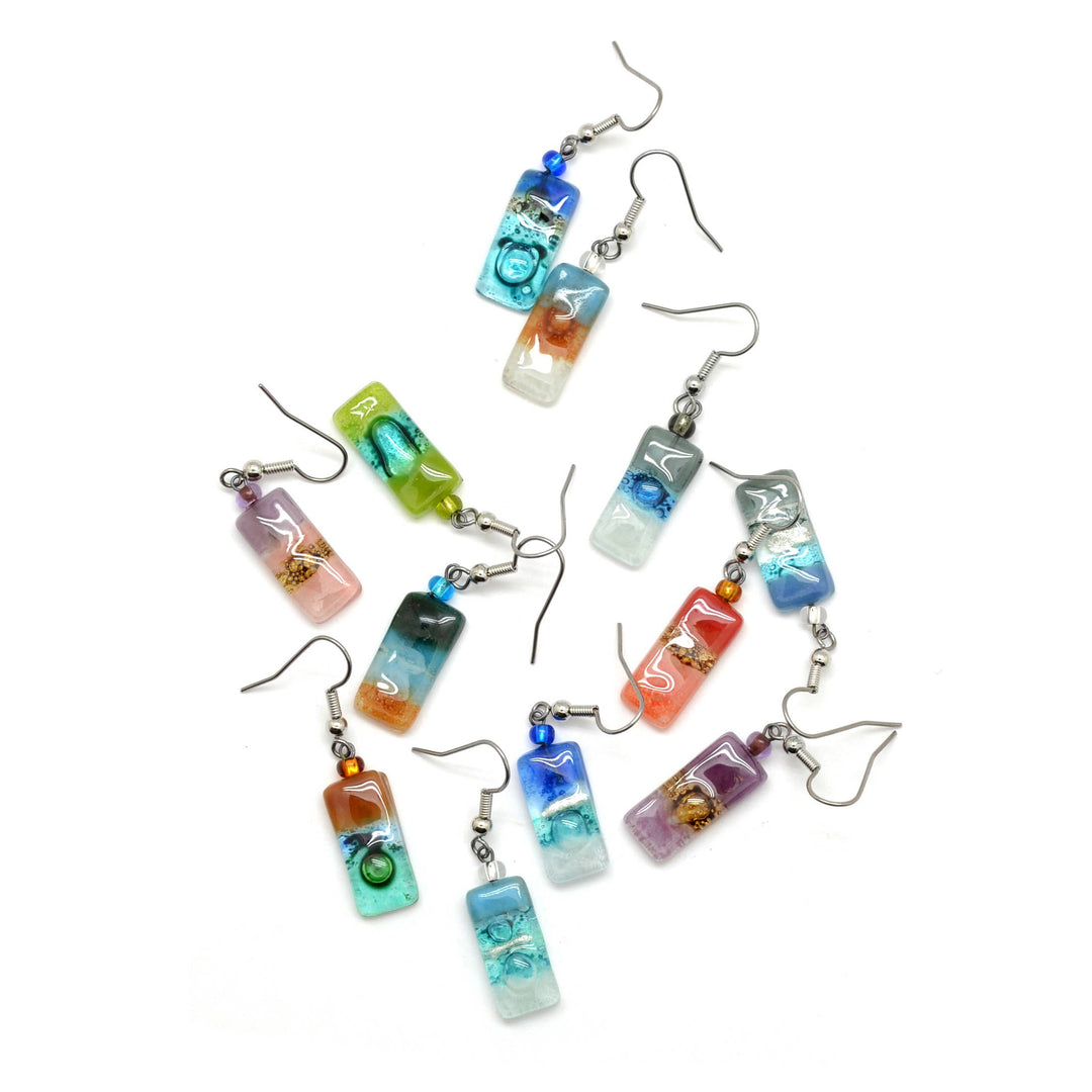 Fusion Glass Rectangle Earrings | Belle & Southern