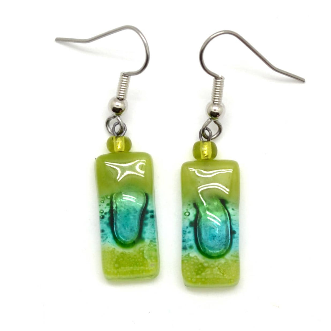 Fusion Glass Rectangle Earrings | Belle & Southern