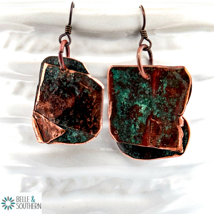 Up Shore Patina Copper Earrings