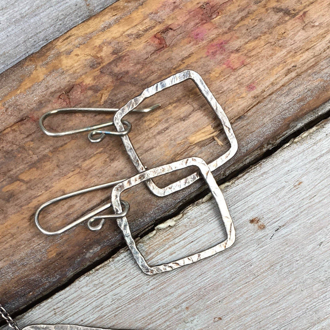 Square Sterling Silver Drop Earrings | Belle & Southern