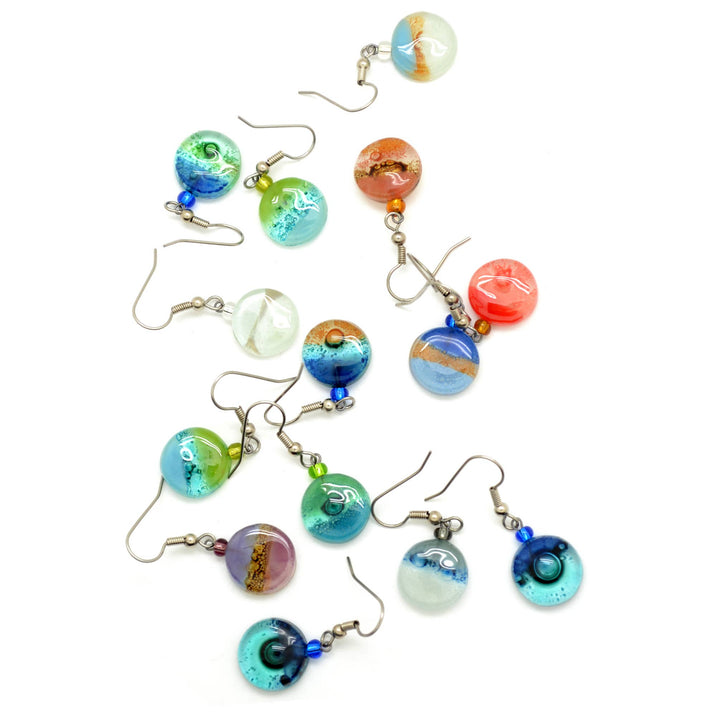 Fusion Glass Round Earrings | Belle & Southern