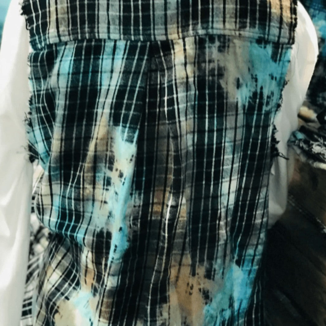 Black and Blue Flannel Vest