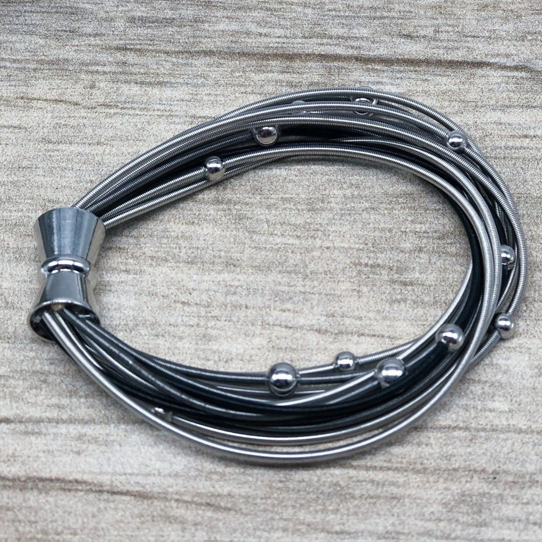Black and Silver Wire Bracelet | Belle & Southern