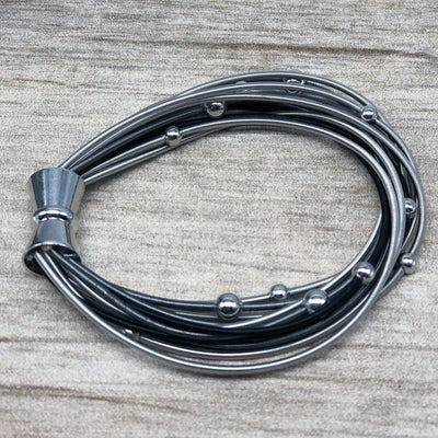 Black and Silver Wire Bracelet