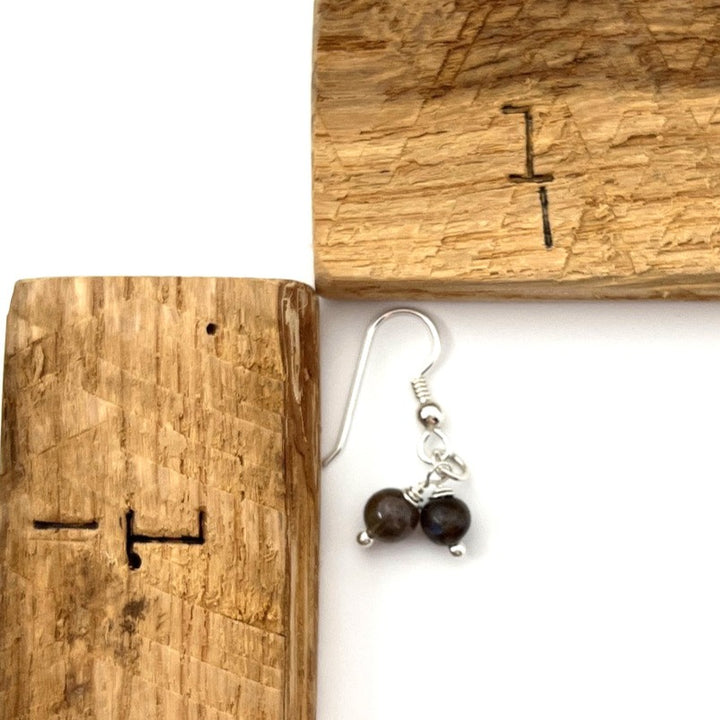 Rock Me A Stone Earrings-Chocolate Labradorite Drop Earrings