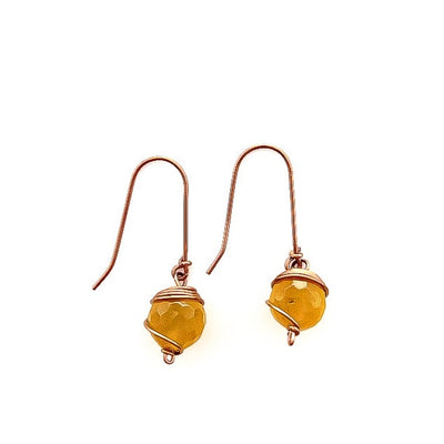 Copper and Amber Dangle earrings from Rahab's Rope