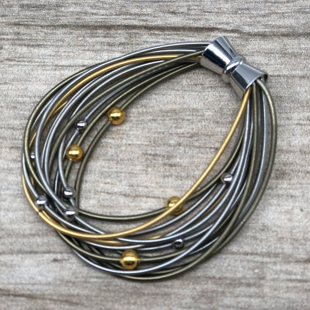 Gold and Silver Wire Bracelet 