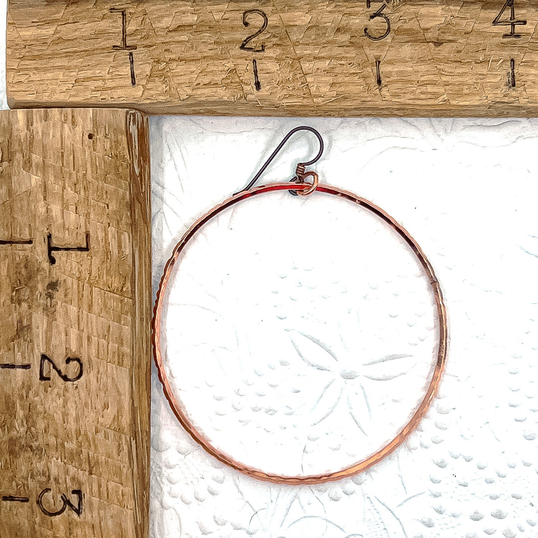 3 In Copper Hoops with Nobium Ear Wires