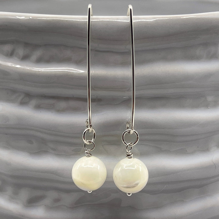 Mother of Pearl and Silver Earrings