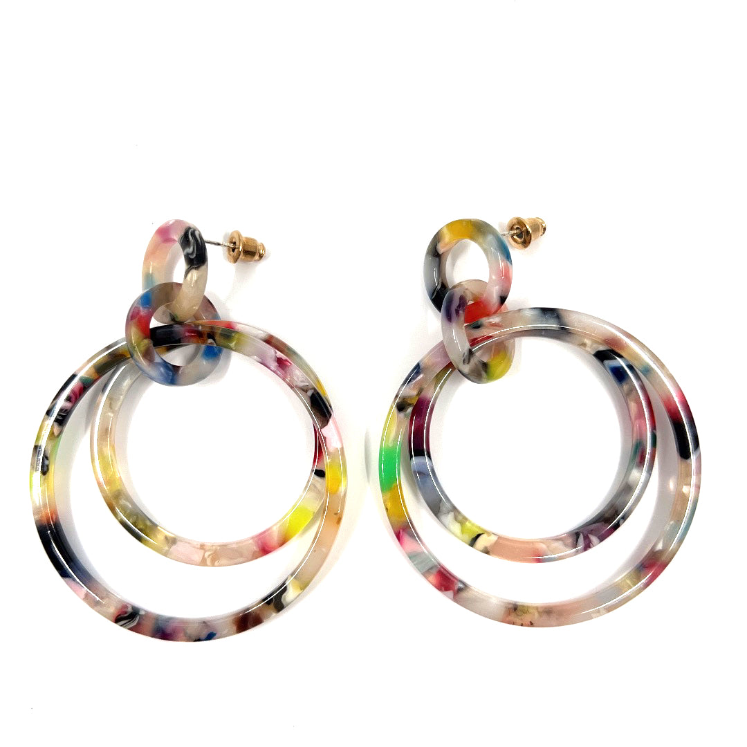 Marigold Resin Hoop Dangle Earrings | Belle & Southern