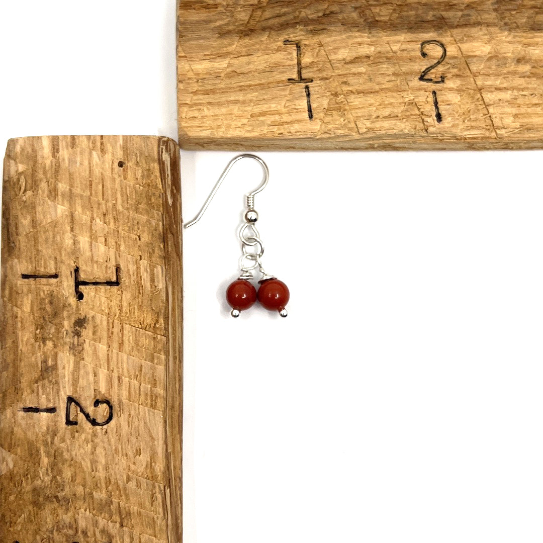 Rock Me a Stone - Red Popper Jasper Dangle Earrings