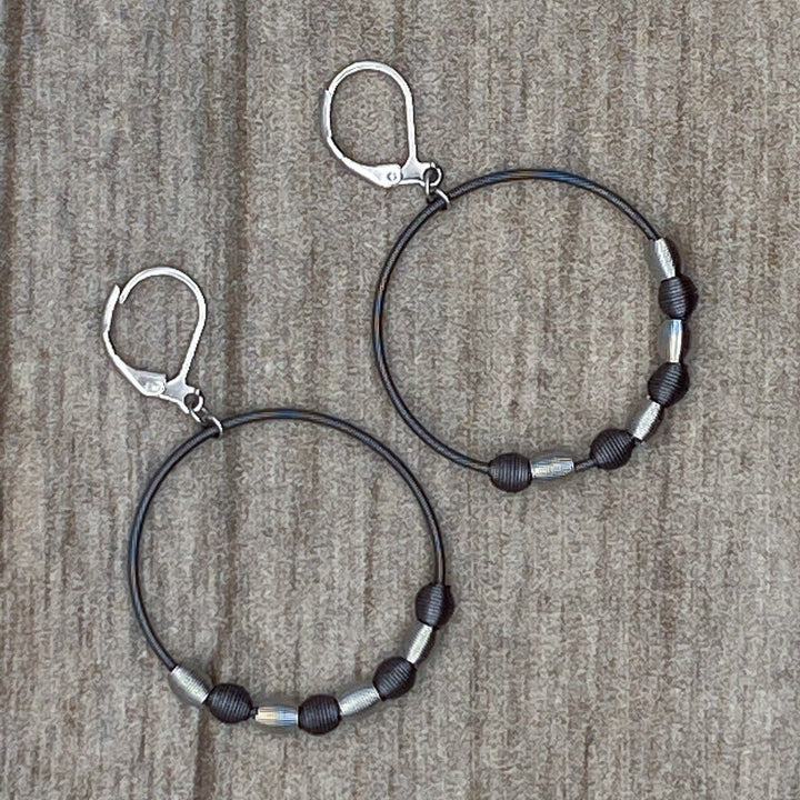 Stainless Hoop Earrings Island Pearl