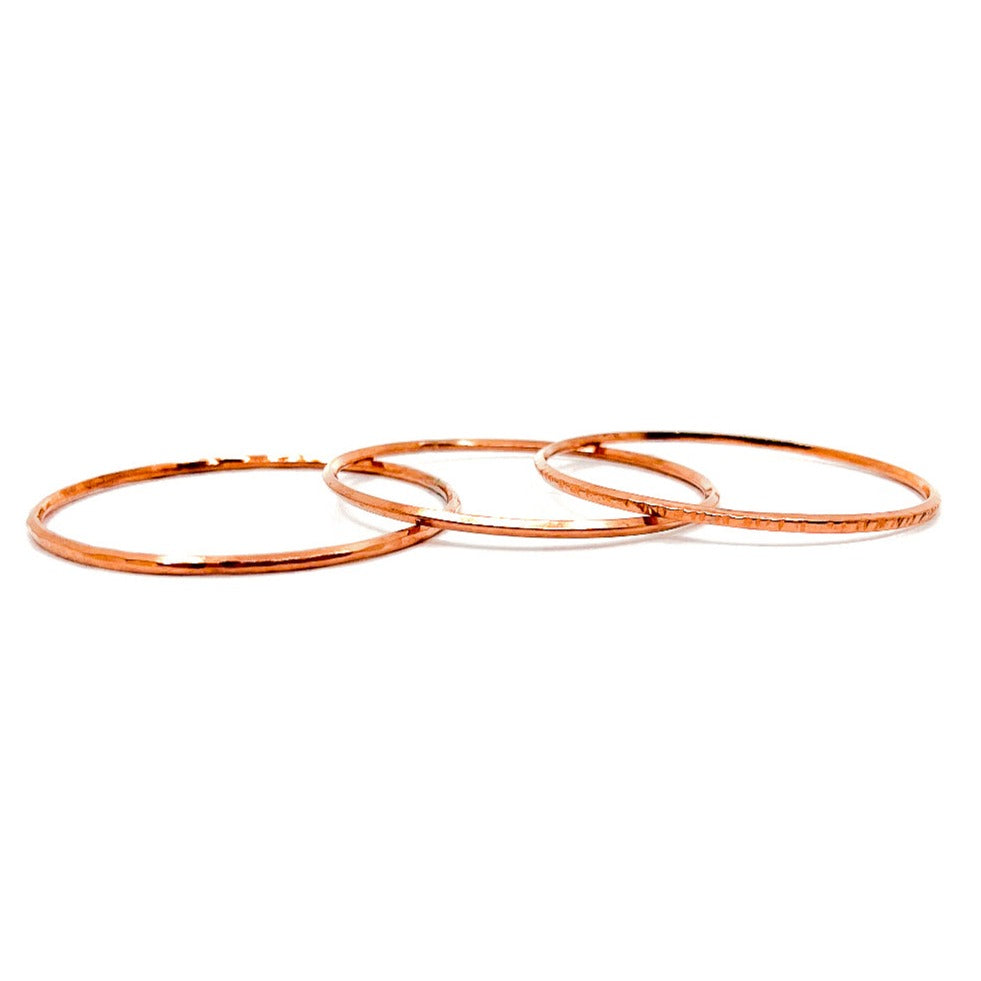 3 Handmade Copper bangles